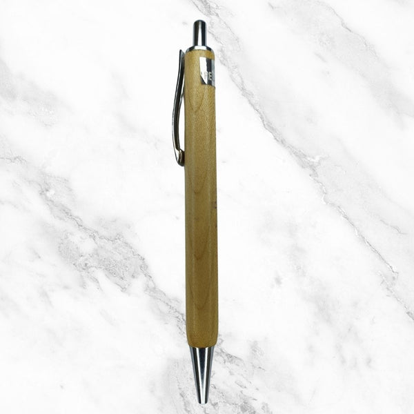 Wooden Color Ball Pen with Silver Clip – Click Mechanism | Smooth Writing Blue Ink