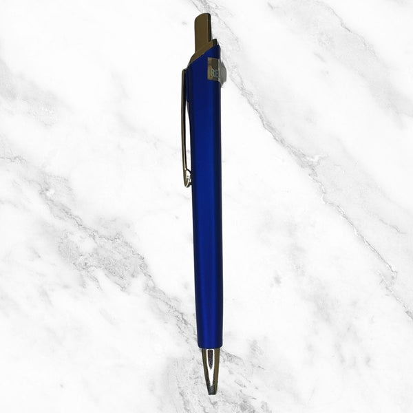 Metallic Blue Ball Pen with Silver Clip – Click Mechanism | Smooth Writing with Jotter Refill Blue Ink
