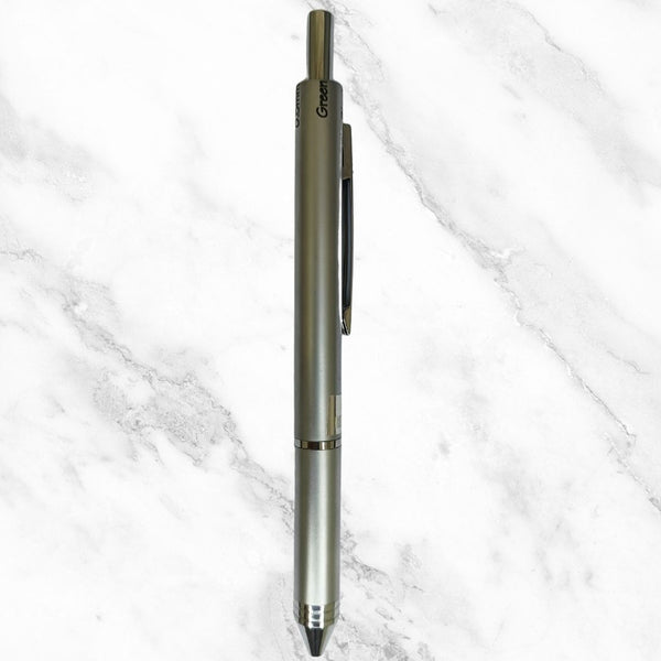 5-in-1 Silver Body Ball Pen – Multi-Color Inks + 0.5mm Pencil | Click Mechanism for Smooth Writing