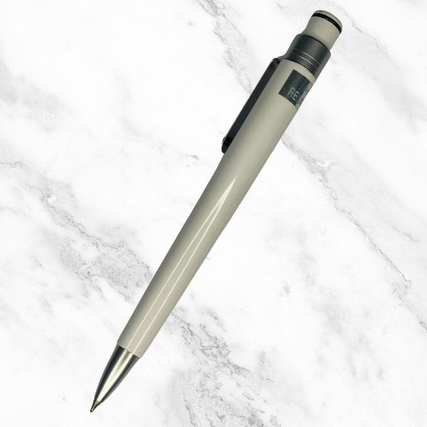 Metallic White Ball Pen with Silver Clip – Click Mechanism | Smooth Writing with Jotter Refill Blue Ink