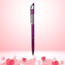 Metallic Glossy Pink Colour Body Ball Pen with Pink Diamond Top & Silver Clip | Twist Mechanism | Smooth Blue Ink | Valentine Gift Pen