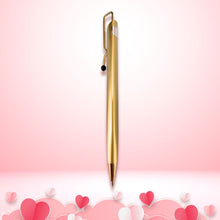 Metallic Glossy Gold Colour Ball Pen – Designer Clip | Click Mechanism | Blue Ink A Perfect Valentine’s Gift of Elegance & Expression