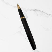 Matte Black Ball Pen with Glossy Gold Clip | Openable Mechanism | Premium Metal Body | Smooth Blue Ink Writing Pen
