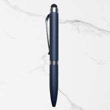 Stylus Matte Gray Body Mini Ball Pen with Silver Clip | Twist Mechanism | Compact Premium Design | Smooth Blue Ink Writing