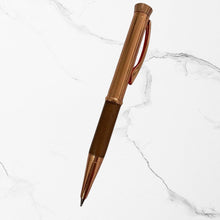 Metallic Glossy Rose Gold Mini Ball Pen with Copper Clip | Twist Mechanism | Smooth Blue Ink | Elegant Valentine Gift Pen