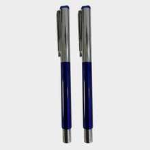 Combo of 2 Openable Cap Ball Pens – Glossy Blue Finish | Silver Cap | 0.6mm Blue Ink | Smooth Writing