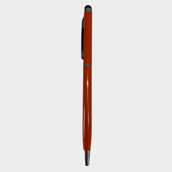 Glossy Orange Color Stylus Ball Pen – Twist Mechanism | 0.6mm Blue Ink