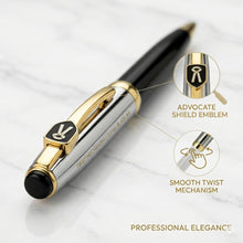 Advocate Logo Ball Pen – Black & Silver Premium Design