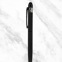 Matt Designer Black Ball Pen with Glossy Clip – Mobile Touch Tip | Twist Mechanism | Premium Blue Ink Writing Pen for Office & Gifting