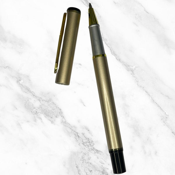 Rose Gold Ball Pen with Gold Clip – Openable Mechanism | Smooth Blue Ink Writing