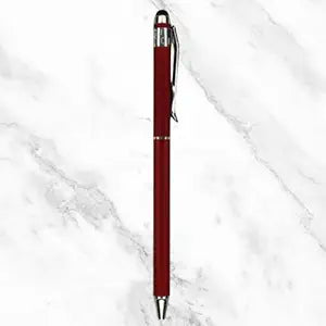 Metallic Red Mobile Touch Ball Pen with Silver Clip – Twist Mechanism | Smooth Writing with Glycer 0.6mm Blue Ink