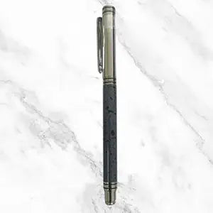 Marble Color Ball Pen with Silver Cap – Elegant Openable Design | Smooth Writing Blue Ink