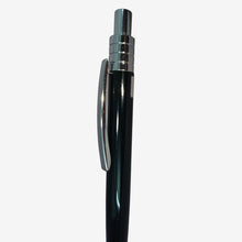 Metallic Glossy Black Ball Pen with Silver Clip | Click Mechanism | Smooth Blue Ink Writing Pen