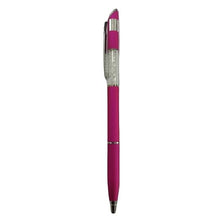 Matt Pink Diamond Twist Ball Pen – Silver Clip | Blue Ink | Elegant Valentine Gift Pen for Her