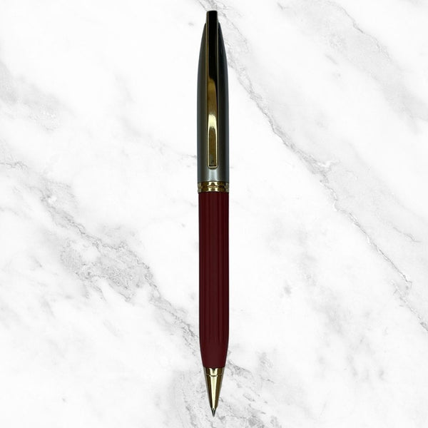 Rose Gold Ball Pen with Orange Leather Grip – Twist Mechanism | Smooth Writing with Glycer 0.6mm Blue Ink