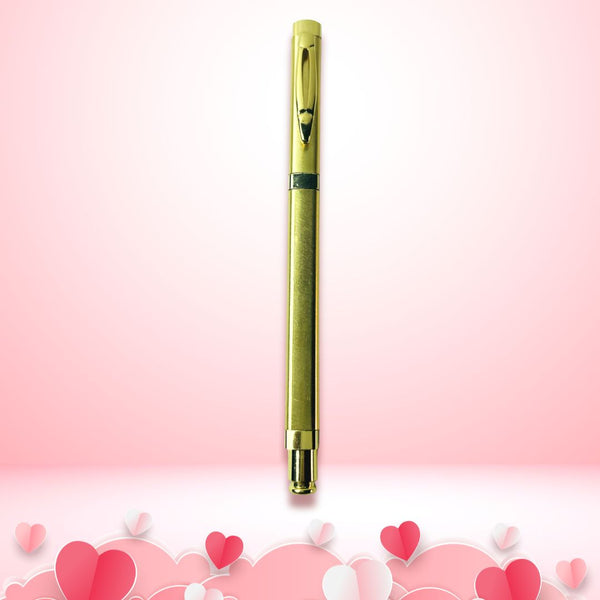 Metallic Gold Ball Pen – Luxurious Openable Design | Smooth Blue Ink Writing A Timeless Valentine Gift That Speaks From the Heart