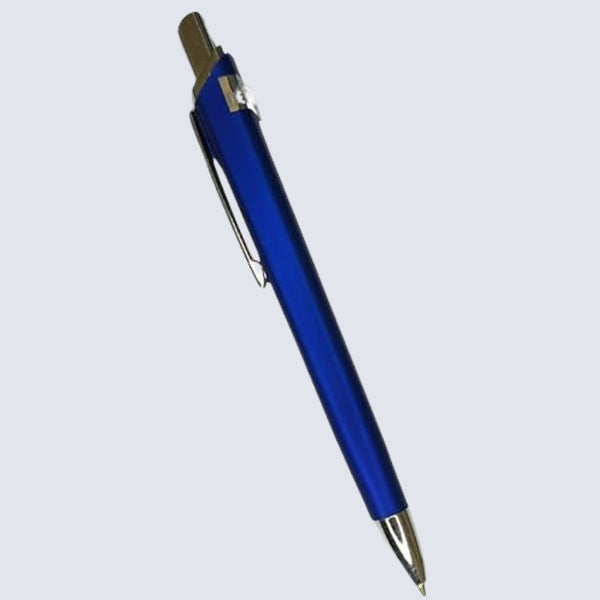 Set of 2 Plastic Blue Colour Body Ball Pens with Silver Clip – Click Mechanism | Smooth Blue Ink