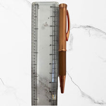 Metallic Glossy Rose Gold Mini Ball Pen with Copper Clip | Twist Mechanism | Smooth Blue Ink | Elegant Valentine Gift Pen