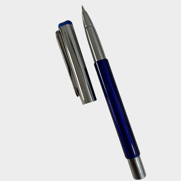 Blue Body Ball Pen with Silver Cap – Openable Mechanism | Smooth Writing with Plastic Jotter Blue Ink