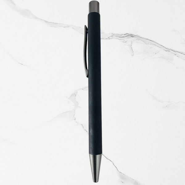 Matt Black Body Ball Pen with Gunmetal Clip | Premium Click Mechanism