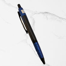 Metallic Glossy Black Body with Blue Design Ball Pen – Premium Click Mechanism | Smooth Blue Ink | Elegant Writing Pen