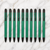 Ballpen Bazaar Matt Green Colour Body with Glossy Black Colour Clip Click Mechanism Ball Pen Set of 10 with 10 Extra Blue Ink Refills Premium Metal Pens for Office School Business Gifting