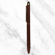 Fellowship's 2-in-1 Mobile Touch Matte Maroon Pen – Twist Mechanism | Dual Ink (Blue & Red) Ballpoint Pen