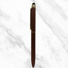 Fellowship's 2-in-1 Mobile Touch Matte Maroon Pen – Twist Mechanism | Dual Ink (Blue & Red) Ballpoint Pen