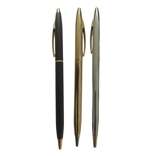 Combo of 3 Premium Twist Ball Pens – Matte Black, Glossy Gold & Silver Body | 0.6mm Blue Ink | Elegant Gold Clip | Smooth Writing | Ideal for Office, Gifting & Executive Use