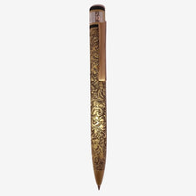 Metallic Glossy Gold Engraved Ball Pen – Premium Twist Pen for Men & Women | Smooth Blue Ink | Screw-Type Refill