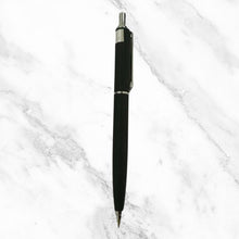Black Metal Ball Pen with Silver Clip – Sleek Design | Smooth Blue Ink Jotter Refill