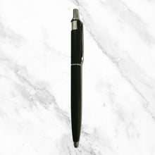 Black Metal Ball Pen with Silver Clip – Sleek Design | Smooth Blue Ink Jotter Refill
