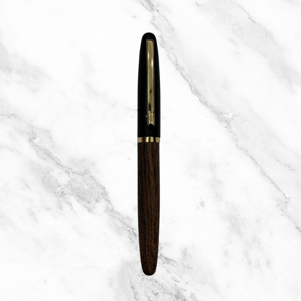 Wooden Color Body With Black Color Cap Openable Mechanism Ball Pen - Jumbo Jotter Refill Blue Ink