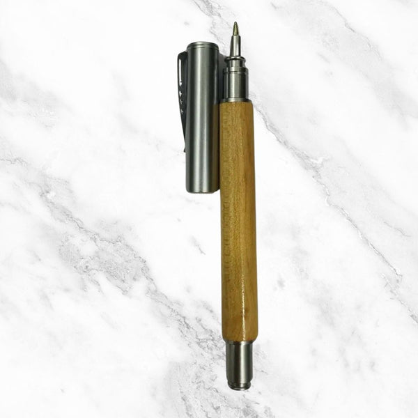 Wooden Roller Pen – Premium Openable Design | Blue Ink Roller Refill
