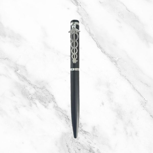 Black Body Ball Pen with Doctor Symbol Clip – Twist Mechanism | Cross Type Blue Ink Refill