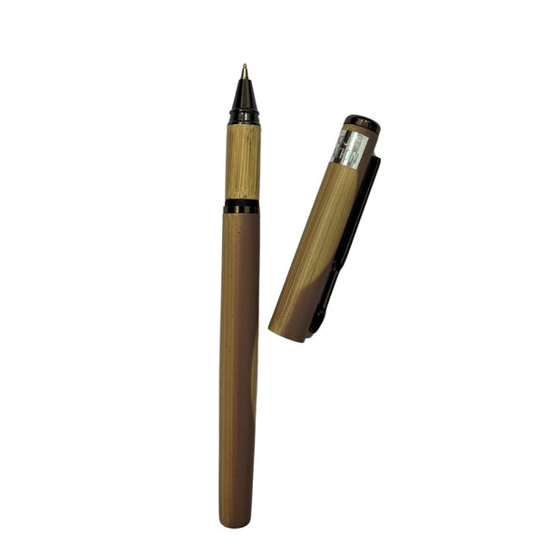 Wooden finish pen with openable design for nature-inspired, refined writing.