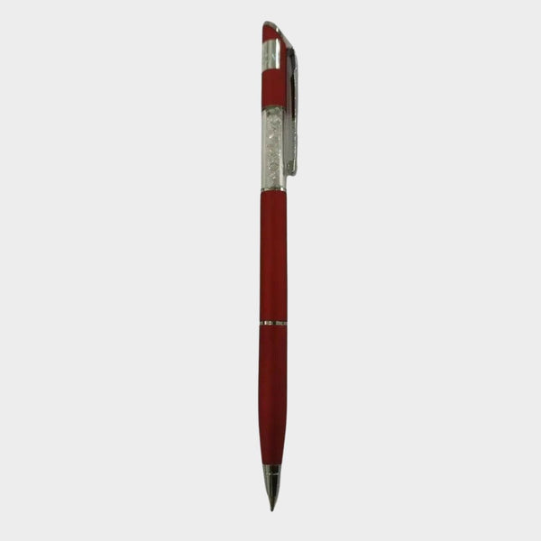 Matte Red Diamond Pen – Stylish Design | Smooth Writing with Mini VT Refill Blue Ink