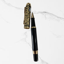 Metallic Glossy Black Ball Pen with Gold Designer Cap & Horse Symbol Clip | Openable Mechanism Premium Blue Ink Writing Pen for Professionals & Gifting