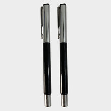 Combo of 2 Openable Cap Ball Pens – Glossy Black Finish | Silver Cap | 0.6mm Blue Ink | Professional Writing Pens