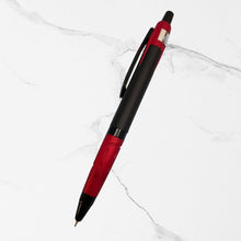 Metallic Glossy Black Ball Pen with Red Design | Click Mechanism | Smooth Blue Ink | Premium Metal Writing Pen for Office & Gifting