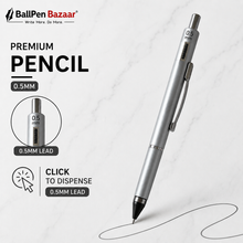 Ballpen Bazaar 5 in 1 Multi Ink Pen with Pencil |Matte Black Click Pen