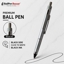 Ballpen Bazaar 5 in 1 Multi Ink Pen with Pencil |Matte Black Click Pen