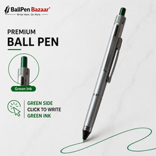 Ballpen Bazaar 5 in 1 Multi Ink Pen with Pencil |Matte Black Click Pen