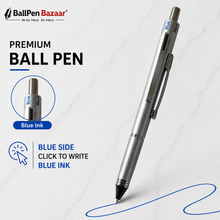 Ballpen Bazaar 5 in 1 Multi Ink Pen with Pencil |Matte Black Click Pen
