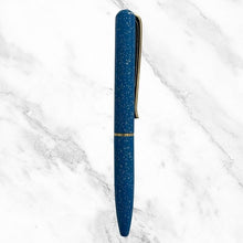 Metallic Glossy Designer Blue Mini Ball Pen with Gold Clip – Elegant Twist Mechanism & Premium Blue Ink
