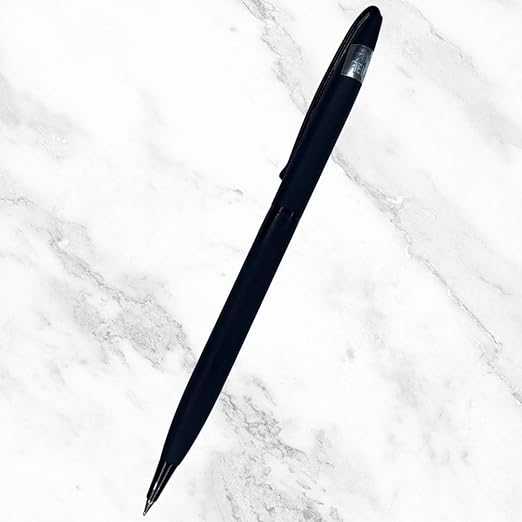 Matte Black Ball Pen with Black Clip – Twist Mechanism | Smooth Writing with Glycer 0.6mm Blue Ink