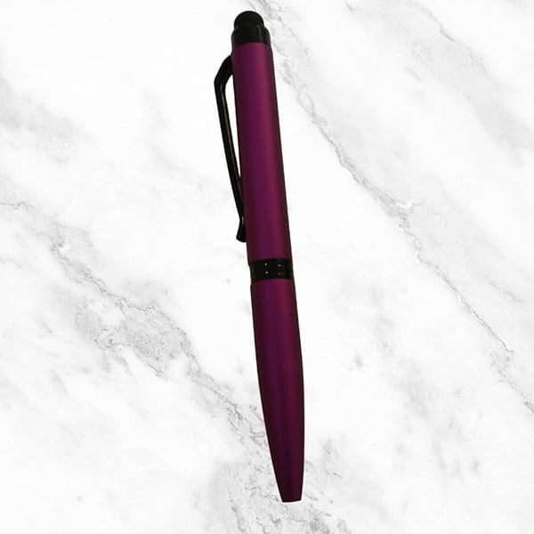 Matte Dark Pink Mobile Touch Ball Pen – Black Clip | Twist Mechanism | Blue Ink | Premium Finish for Smart & Smooth Writing