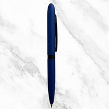 Matt Blue Mini Ball Pen – Black Clip | Twist Mechanism | Compact Design | Smooth Blue Ink