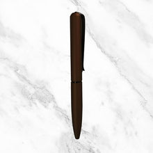 Matte Brown Mini Ball Pen with Black Clip | Twist Mechanism | Compact & Elegant Blue Ink Pen