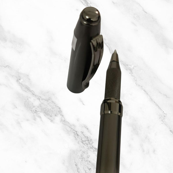 Metallic Glossy Gunmetal Ball Pen – Openable Mechanism | Blue Ink | Gunmetal Clip